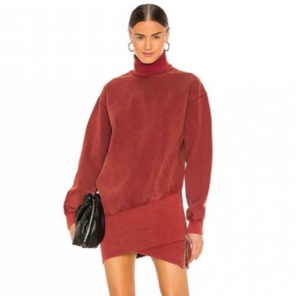 Young Fabulous and Broke Asymmetrical Turtleneck Sweatshirt Mini Dress